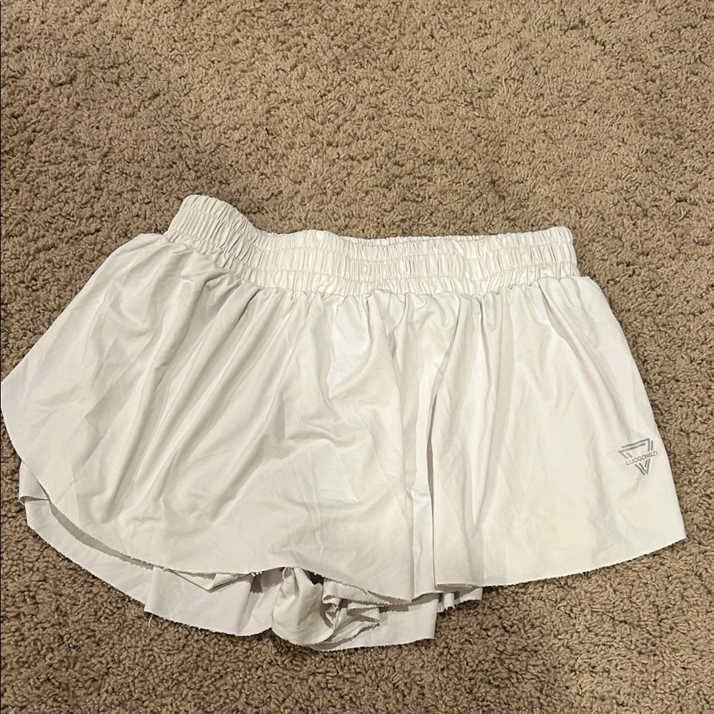 Women's White Athletic Shorts